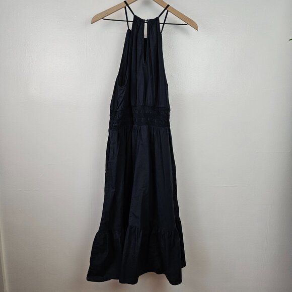 A New Day Cotton Poplin Midi Sundress High Neck XXL Navy Blue Sleeveless‎ Dress - Picture 8 of 10
